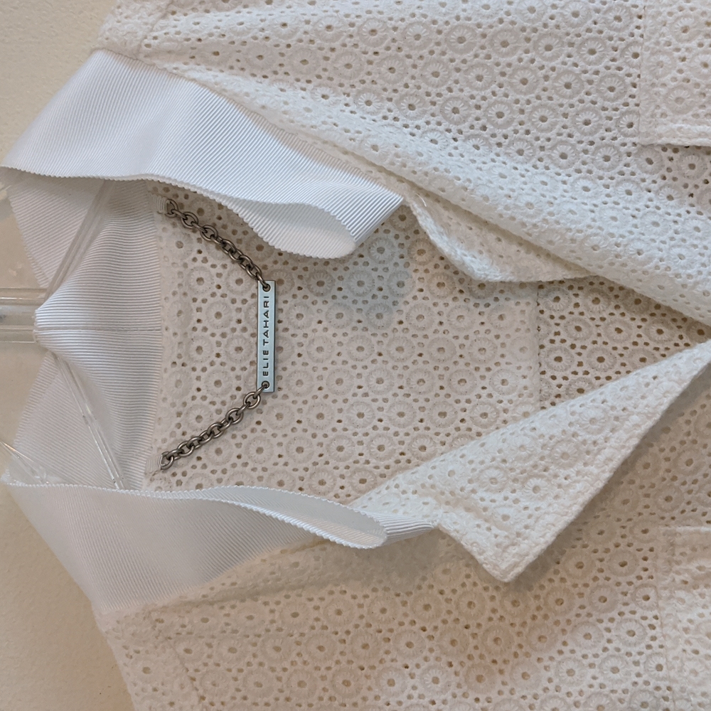 NWTs Elie Tahari Ivory Eyelet Cotton Andie Jacket size 12 - Picture 2 of 14